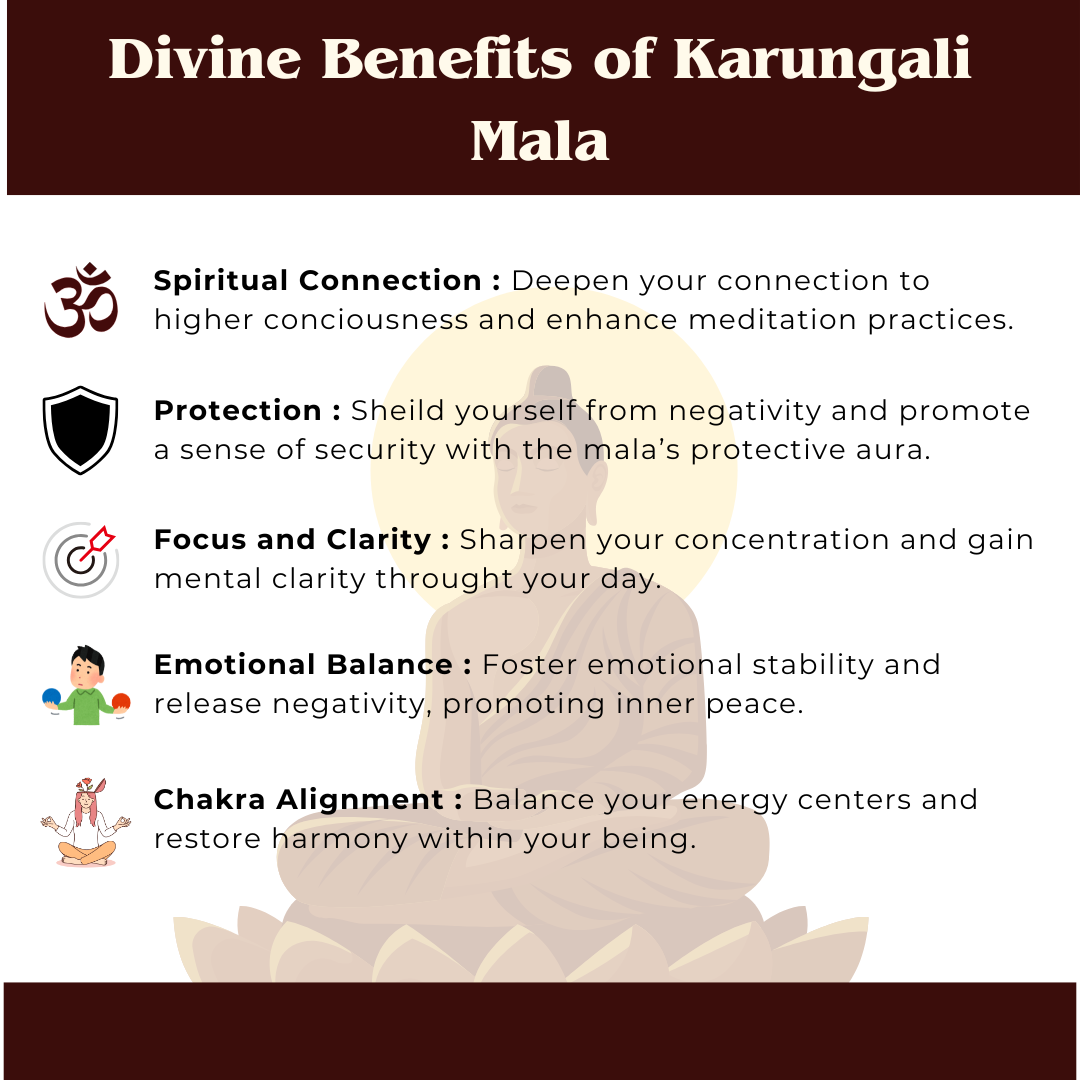 Original Karungali Malai – Natural Black Ebony Wood Spiritual Mala