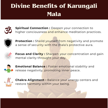 Original Karungali Malai – Natural Black Ebony Wood Spiritual Mala